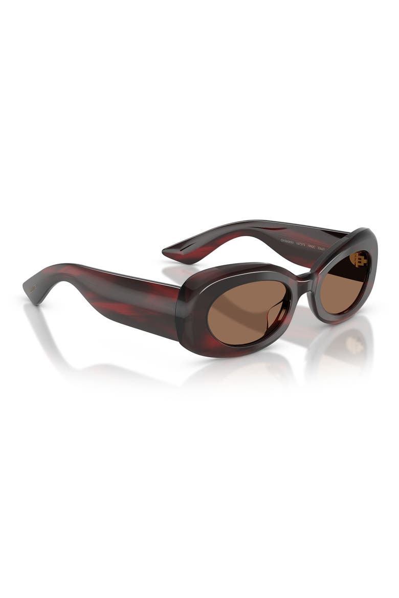 x KHAITE 51mm Oval Sunglasses, Alternate, color, BORDEAUX BARK / BROWN