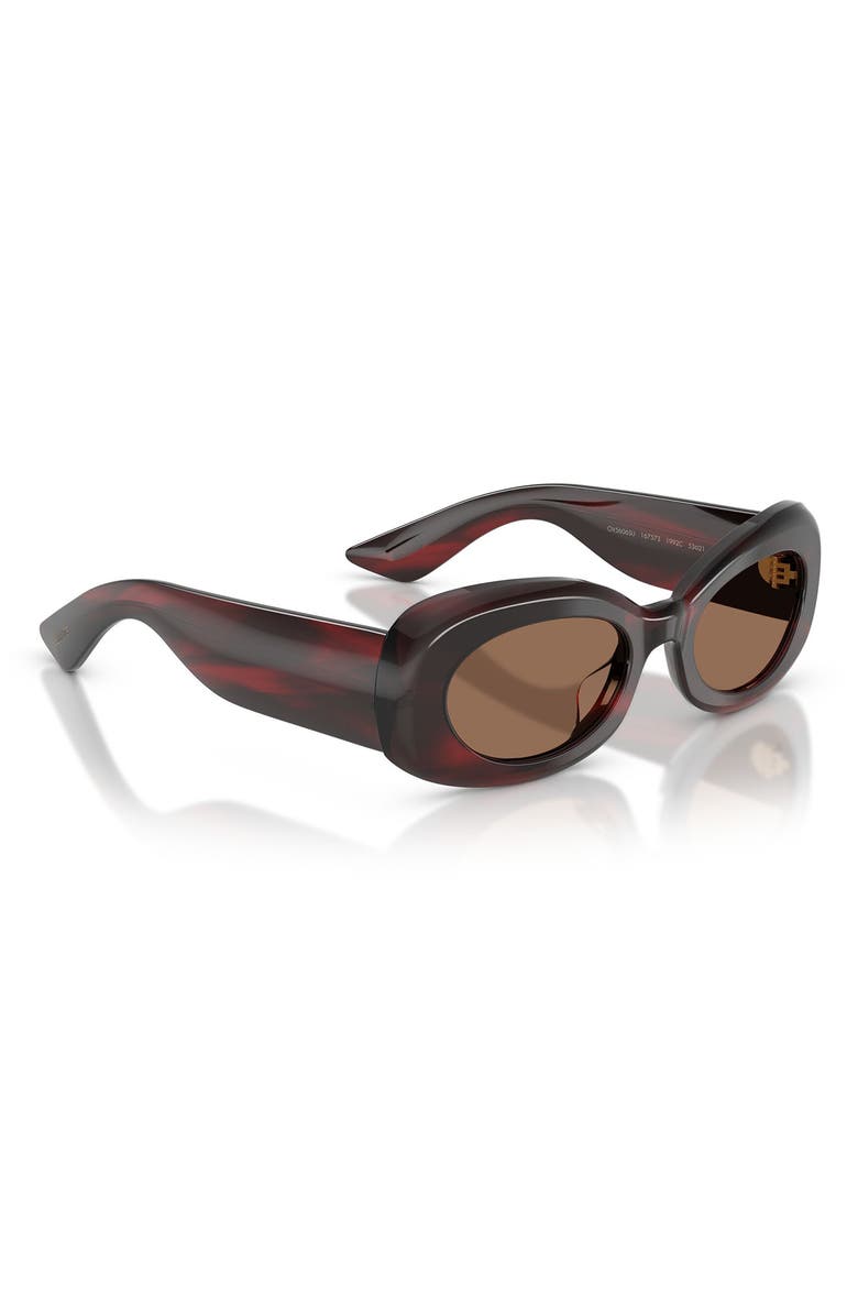 Oliver Peoples x KHAITE 51mm Oval Sunglasses, Alternate, color, Bordeaux Bark / Brown