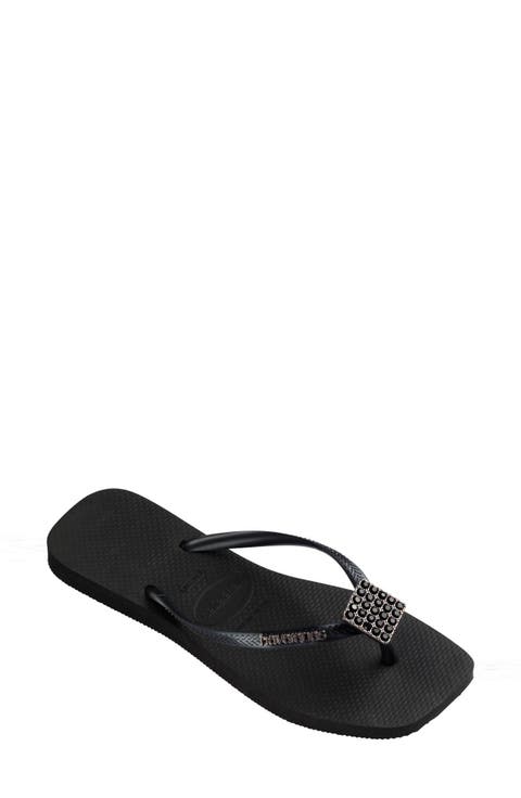 Slim Crystal Charm Flip Flop