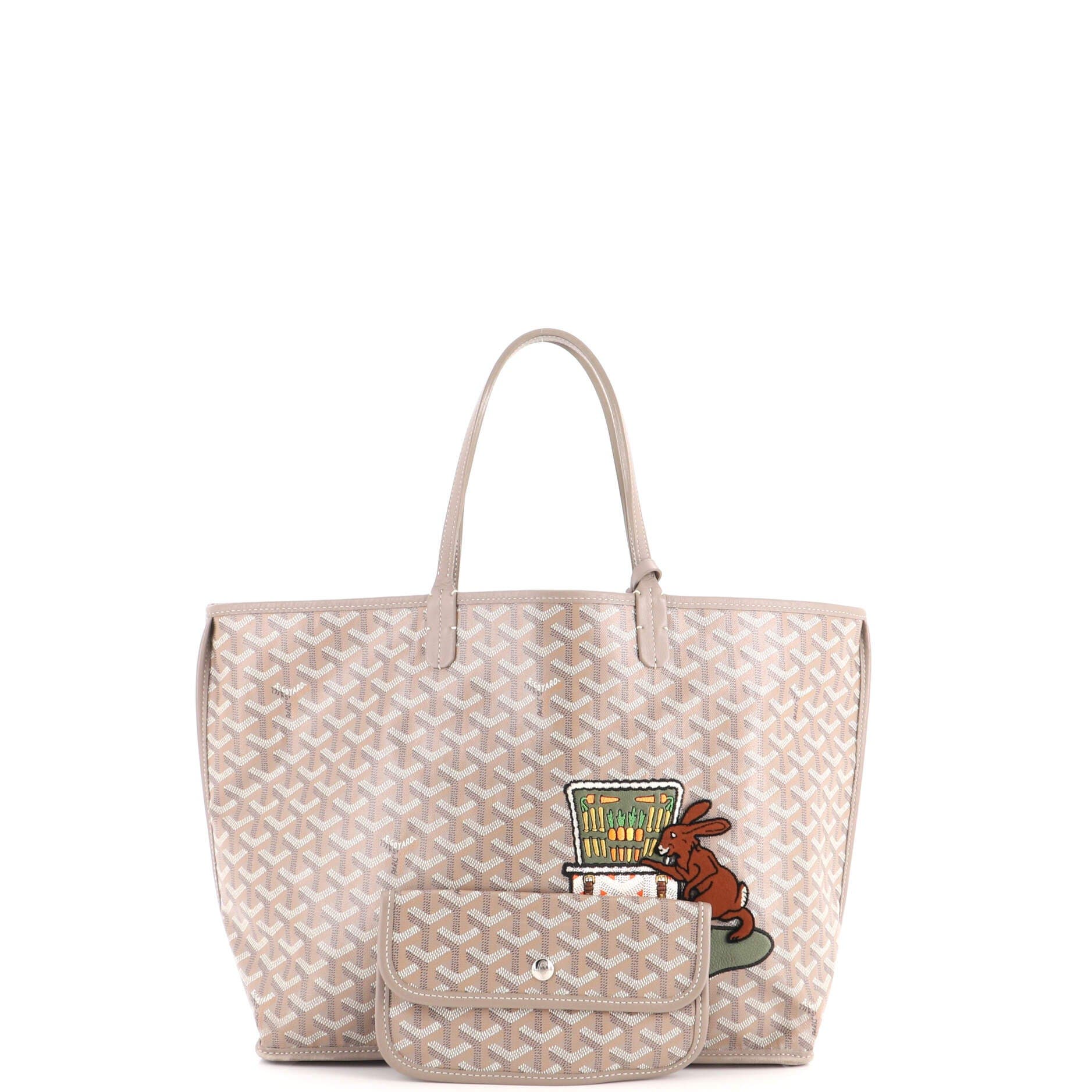 Anjou Reversible Tote Embroidered Coated Canvas PM, Alternate, color, Grey