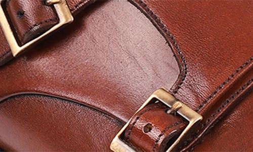 Vellapais Lefors Double Monk Strap Leather Loafer In Cognac