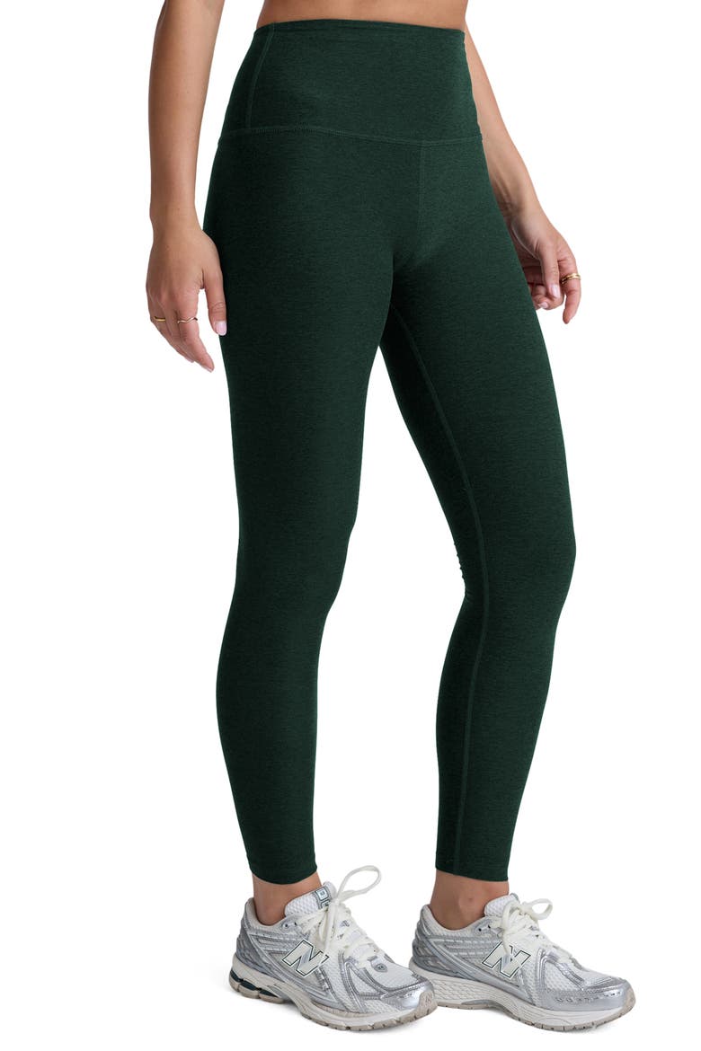 High Waisted Leggings, Alternate, color, DARK SPRUCE GREEN HEATHER