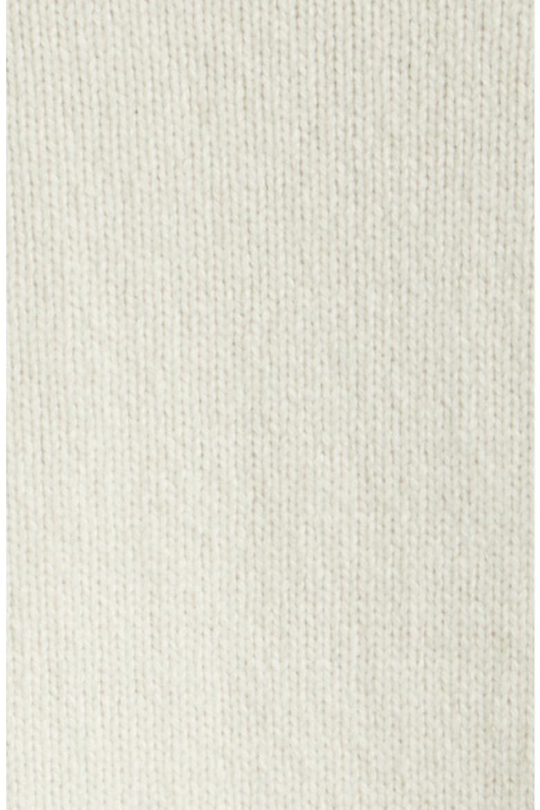 Statement Shoulder Wool & Cashmere Crop Turtleneck Sweater, Alternate, color, OFF WHITE