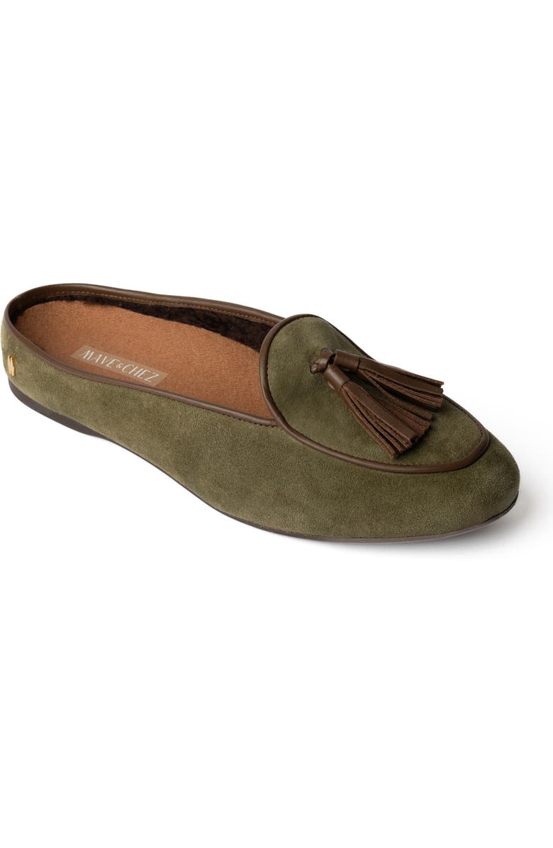 Mave & Chez Frida Mule - Arch Support 100% Genuine Shearling, Main, color, Olive
