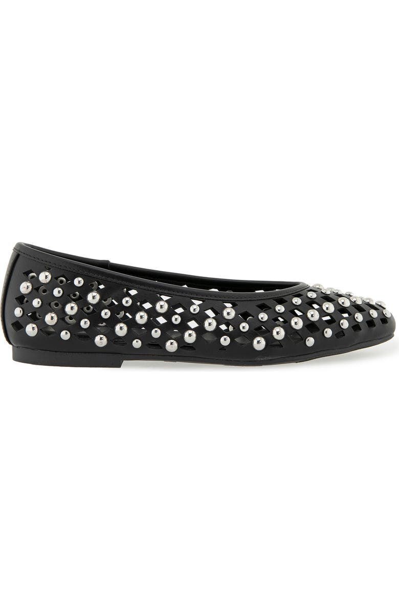 Rebecca Minkoff Delta Studded Flat, Alternate, color, Black