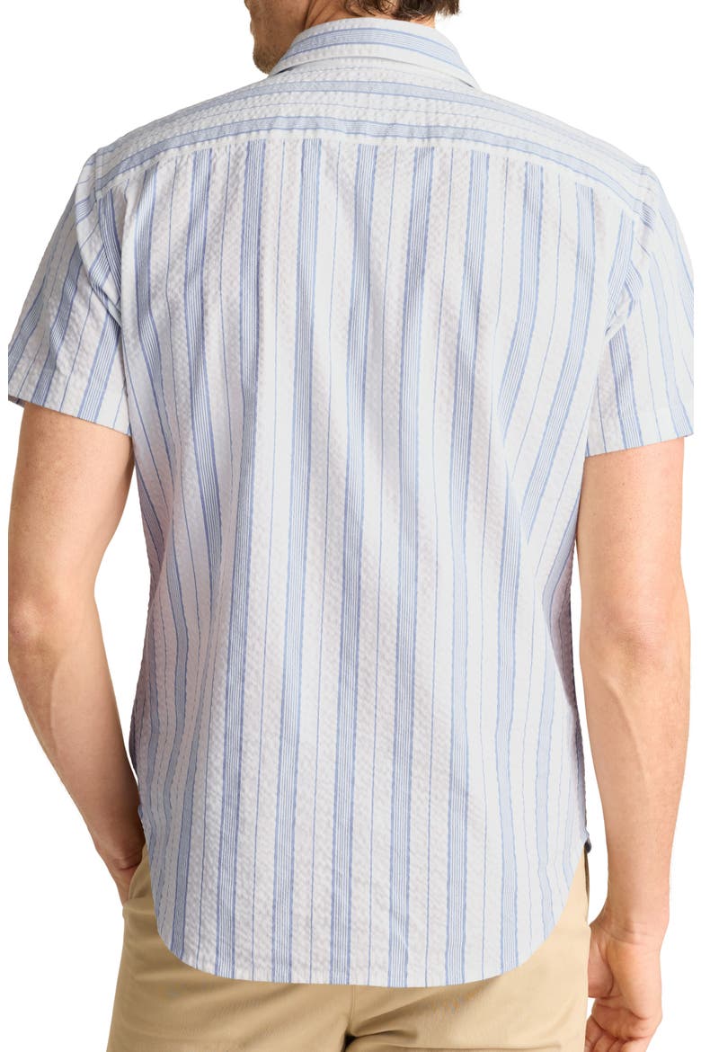 Corentin Stripe Slim Fit Short Sleeve Button-Up Shirt, Alternate, color, BLUE STRIPE