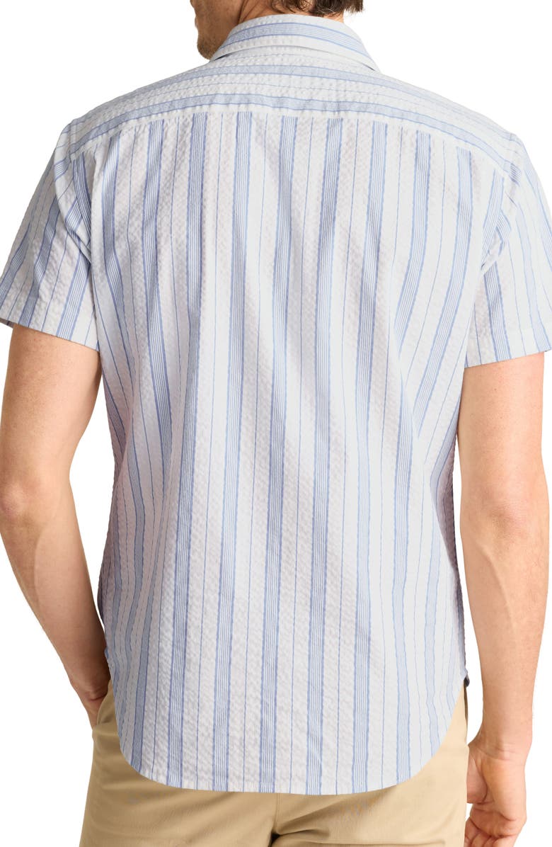 Bonobos Corentin Stripe Slim Fit Short Sleeve Button-Up Shirt, Alternate, color, Blue Stripe