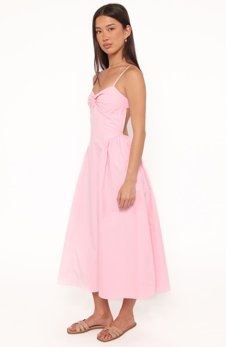Petal & Pup Venice Open Back Cotton Midi Dress, Alternate, color, Pink