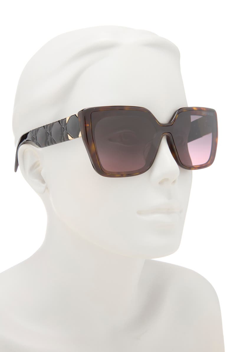 DIOR Lady 95.22 S2F 57mm Square Butterfly Sunglasses, Alternate, color, Dark Havana / Bordeaux