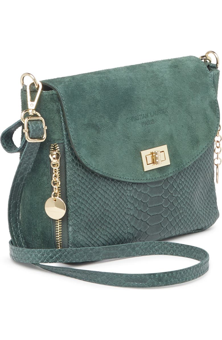 CHRISTIAN LAURIER Acil Alligator Embossed Leather & Suede Box Crossbody Bag, Alternate, color,