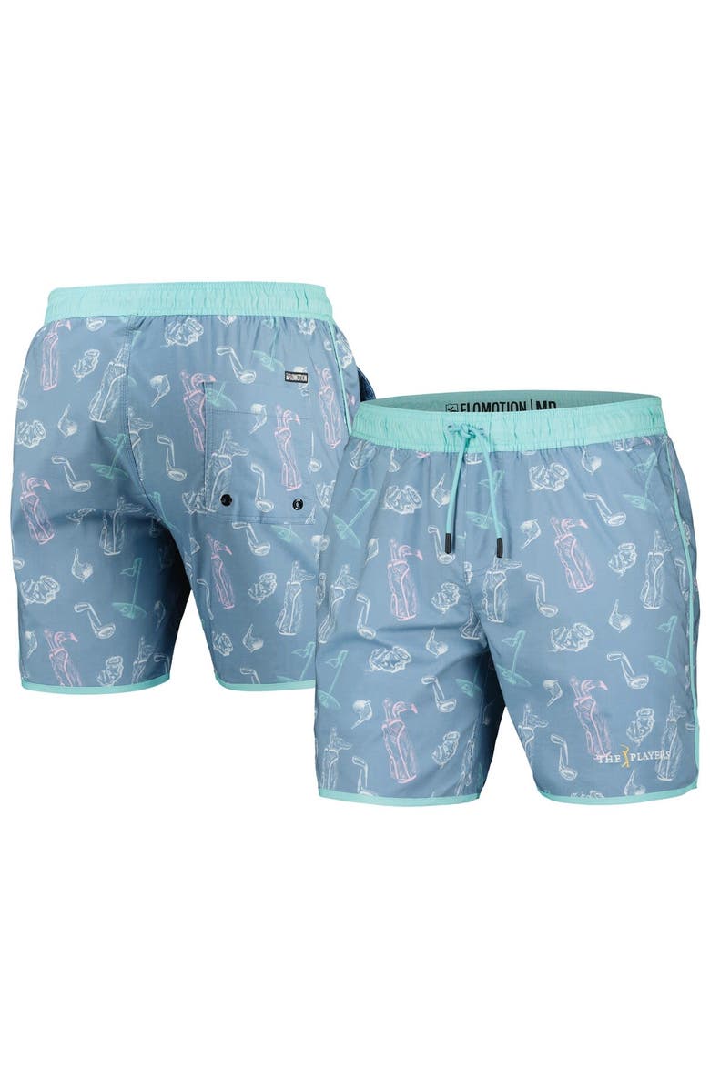 FLOMOTION Men's Flomotion Blue THE PLAYERS Bogey Bag Tri-Blend Volleyshorts, Alternate, color, Blue