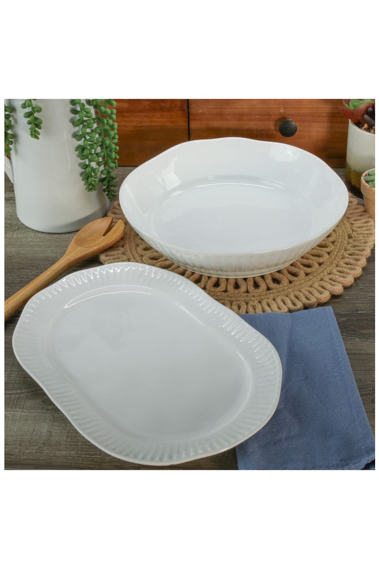 2-Piece Colonnade Serving Set, Alternate, color, WHITE