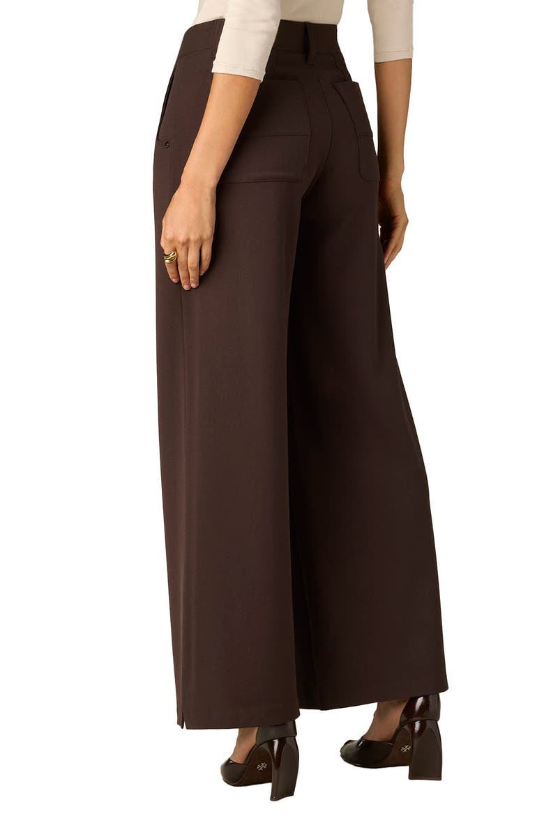 Whitney Skyrise Flat Front Wide Leg Pants, Alternate, color, BROWN