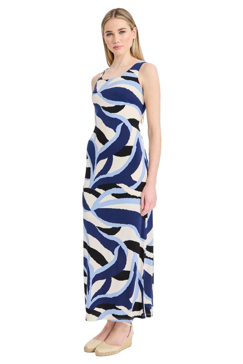 Sleeveless Cutout Maxi Dress, Alternate, color, IVORY/ NAVY