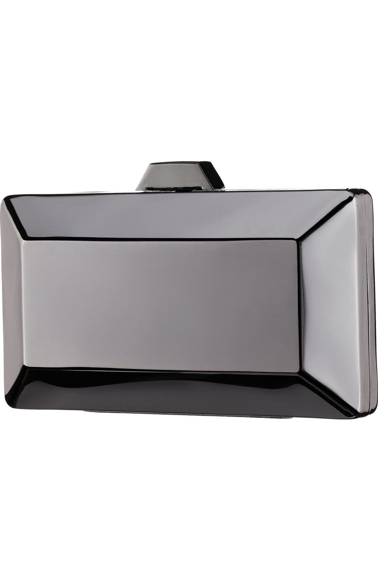Nina Glint Frame Clutch, Alternate, color, Gunmetal