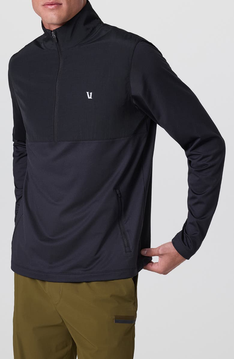 Vuori Sunday Element Half Zip Pullover, Alternate, color, Black