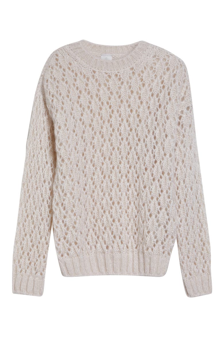 Open Stitch Mohair & Silk Sweater, Alternate, color, 00 IVORY