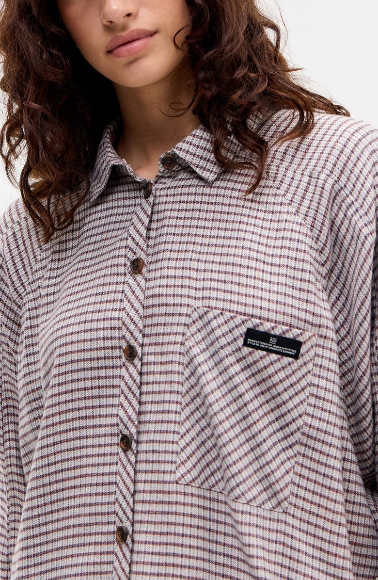 BDG Urban Outfitters Brendan Check Oversize Button-Up Shirt, Alternate, color, Beige Check