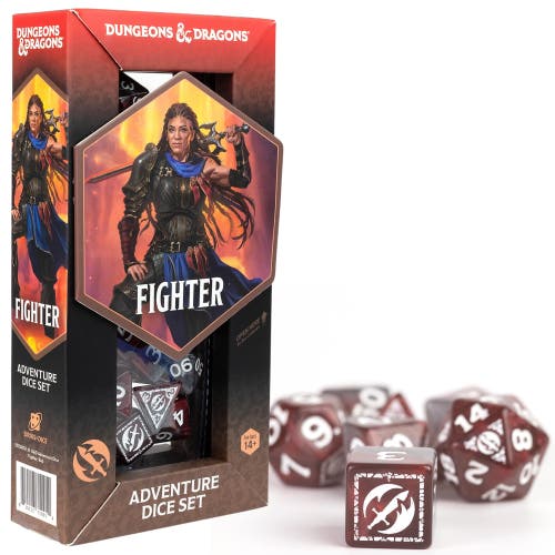 Dungeons & Dragons D&D Adventure Dice Fighter Red, 17Pc Rpg Die Set  product