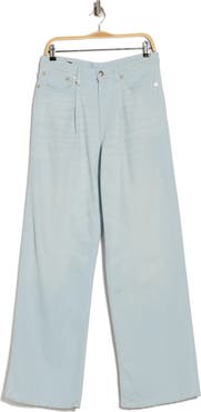 R13 Damon Pleated Wide Leg Jeans