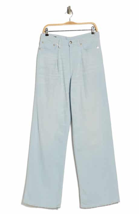 R13 Damon Pleated Wide Leg Jeans
