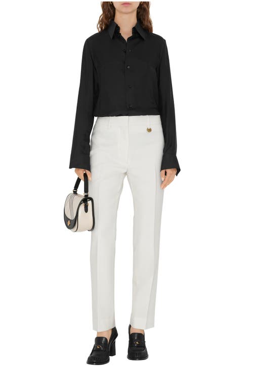 Burberry Wool Tailored Trousers In White