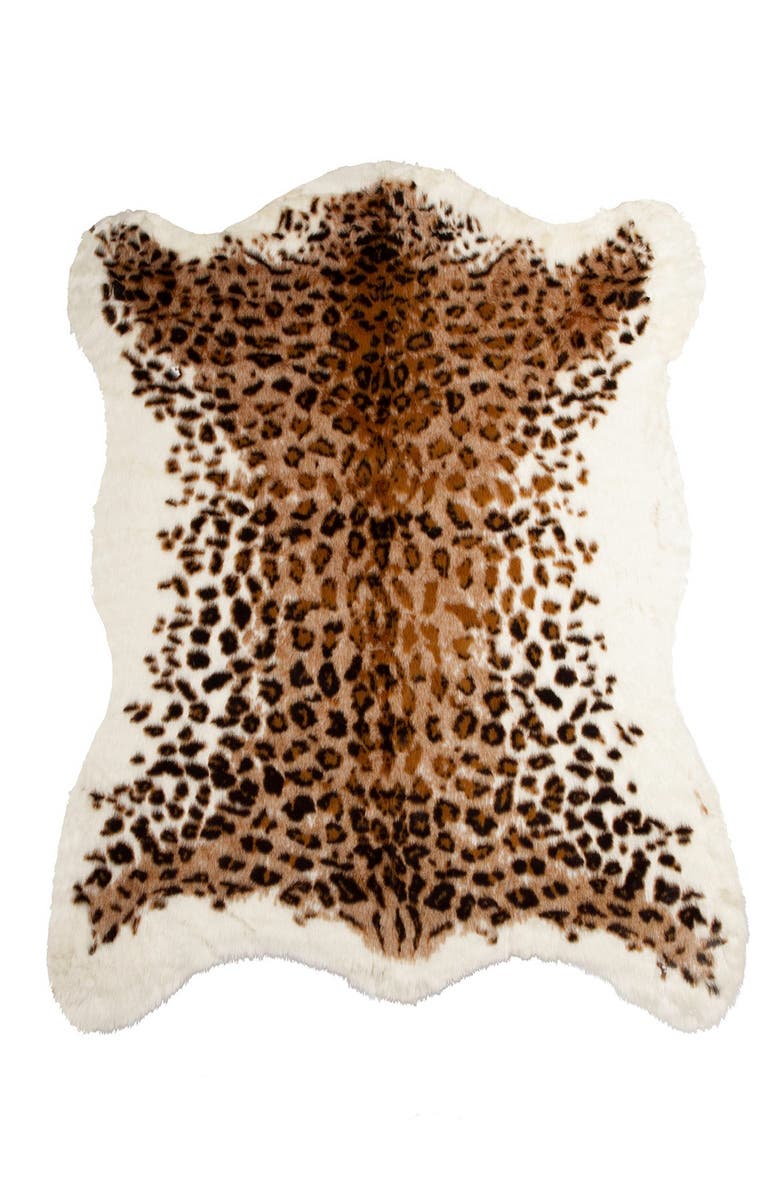 LUXE Faux Hide Area Rug/Throw - El Paso Leopard, Main, color, El Paso Leopard