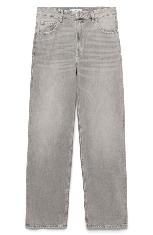 Mango High Waist Straight Leg Jeans In Denim Grey