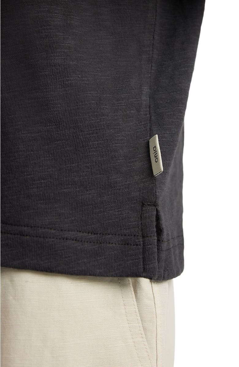 Onia Heavyweight Slub Henley Sweater, Alternate, color, Noir