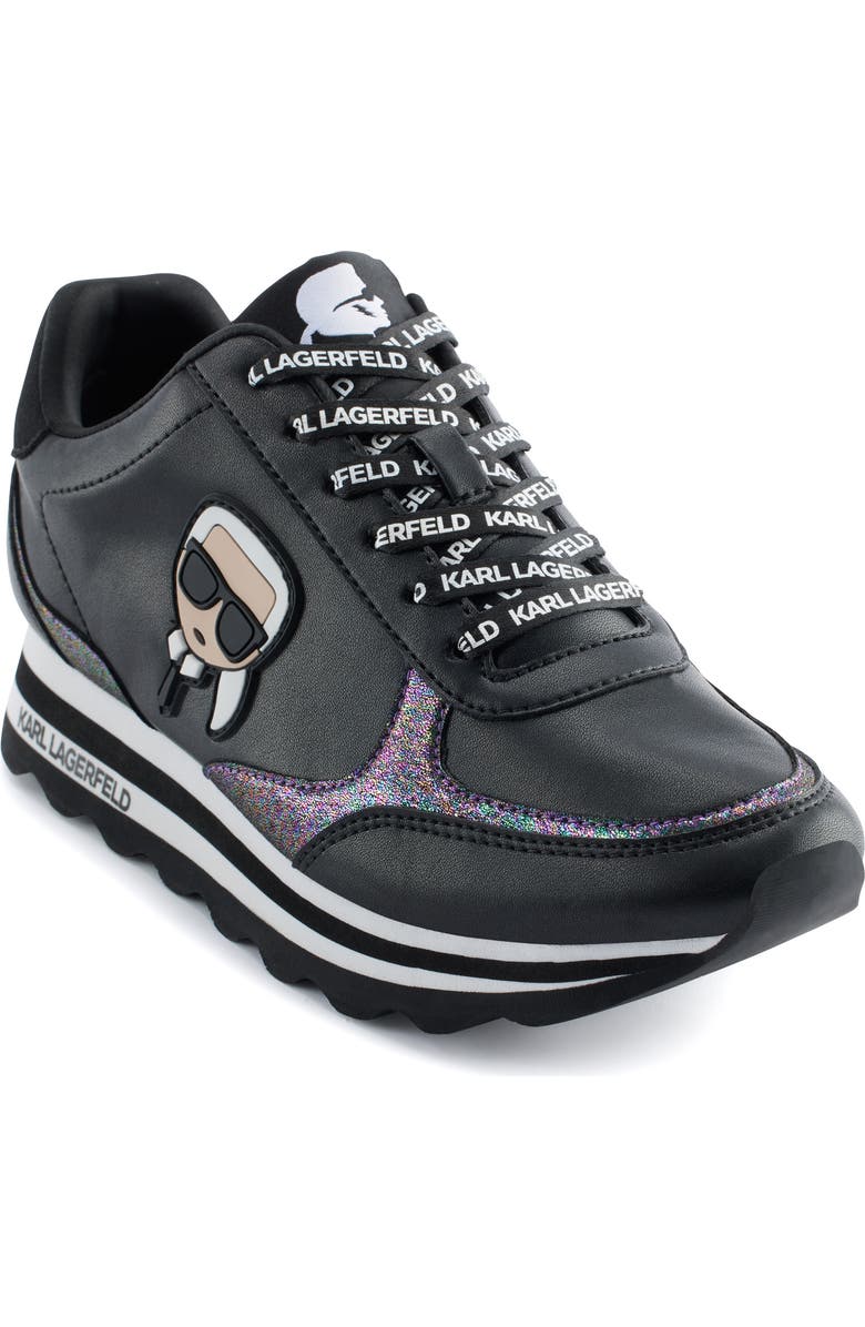KARL LAGERFELD PARIS Platform Sneaker, Main, color, Black Multi