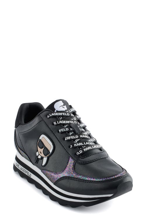 KARL LAGERFELD PARIS Platform Sneaker in Black Multi 