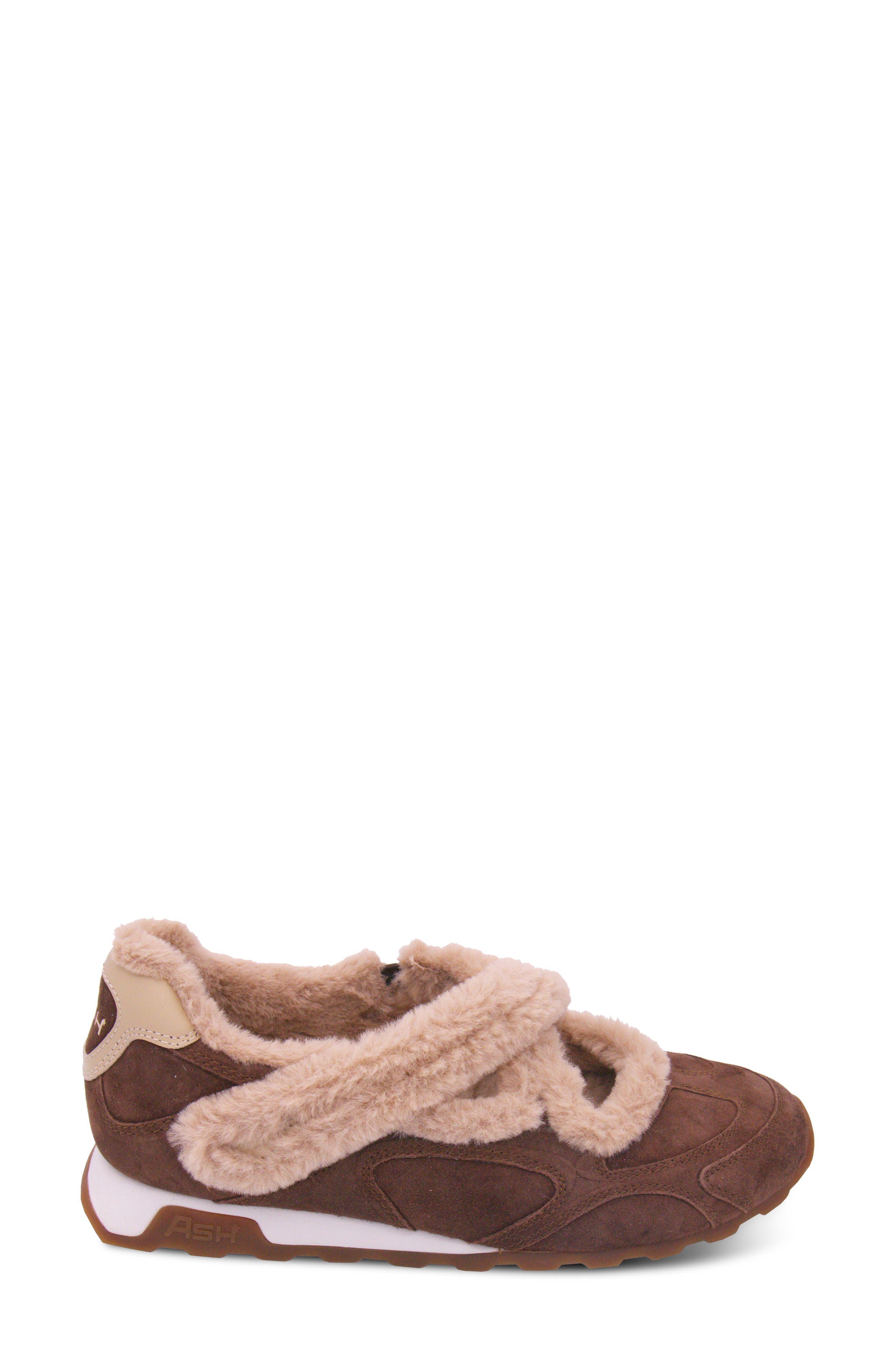 Kore Bis Faux Fur Trimmed Leather Sneaker, Alternate, color, MINK