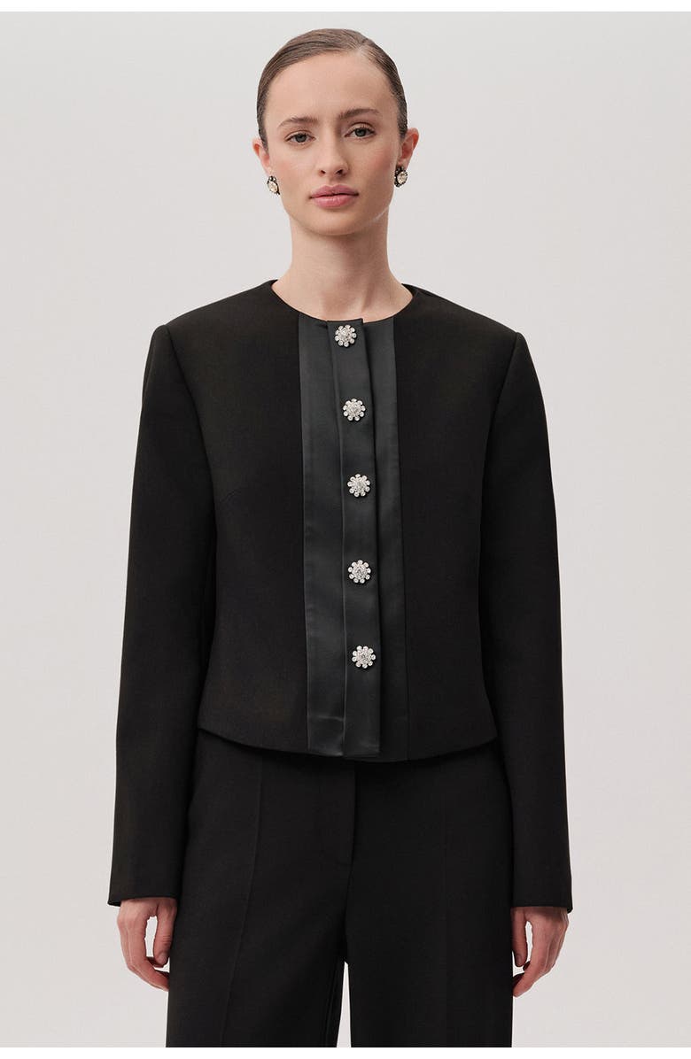 Exquise Aster Structured Jacket, Main, color, Black