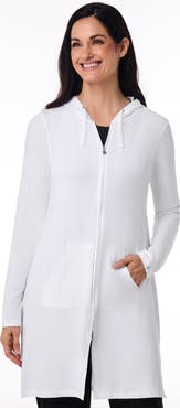Coolibar Women's Cabana Long Zip-Up Hoodie, UPF 50+ Sun Protection
