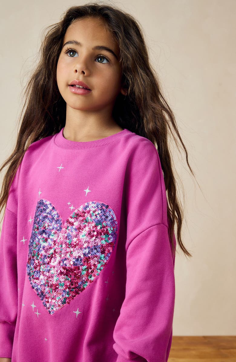 NEXT Kids' Heart Sequin Embellished Graphic Sweatshirt, Alternate, color, 