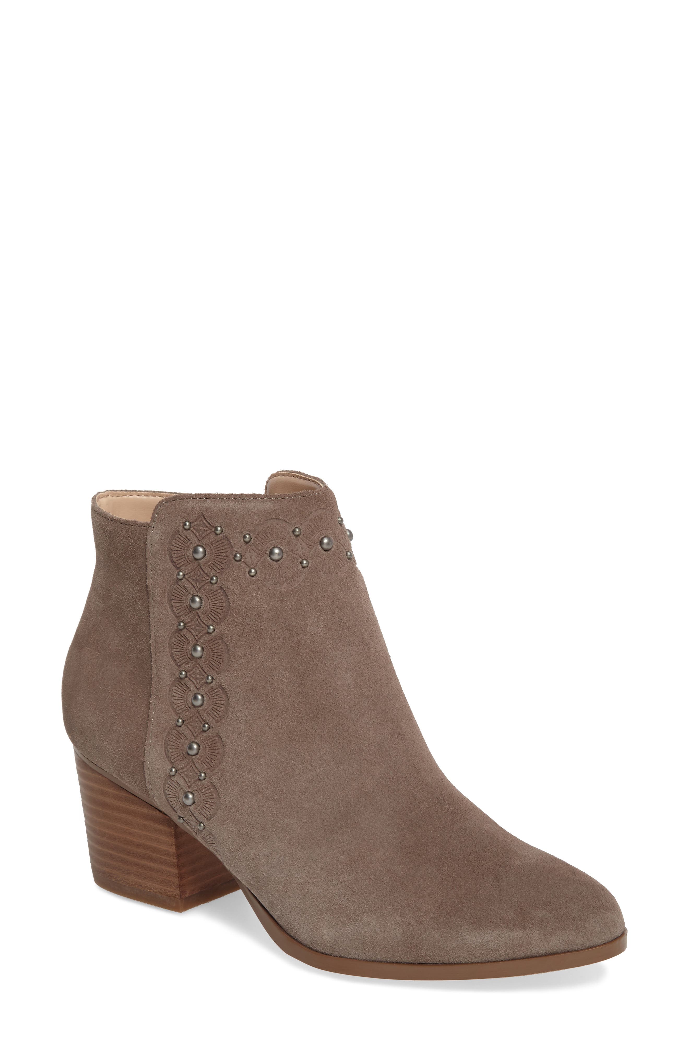 Sole Society Gala Studded Embossed Bootie, Main, color, 