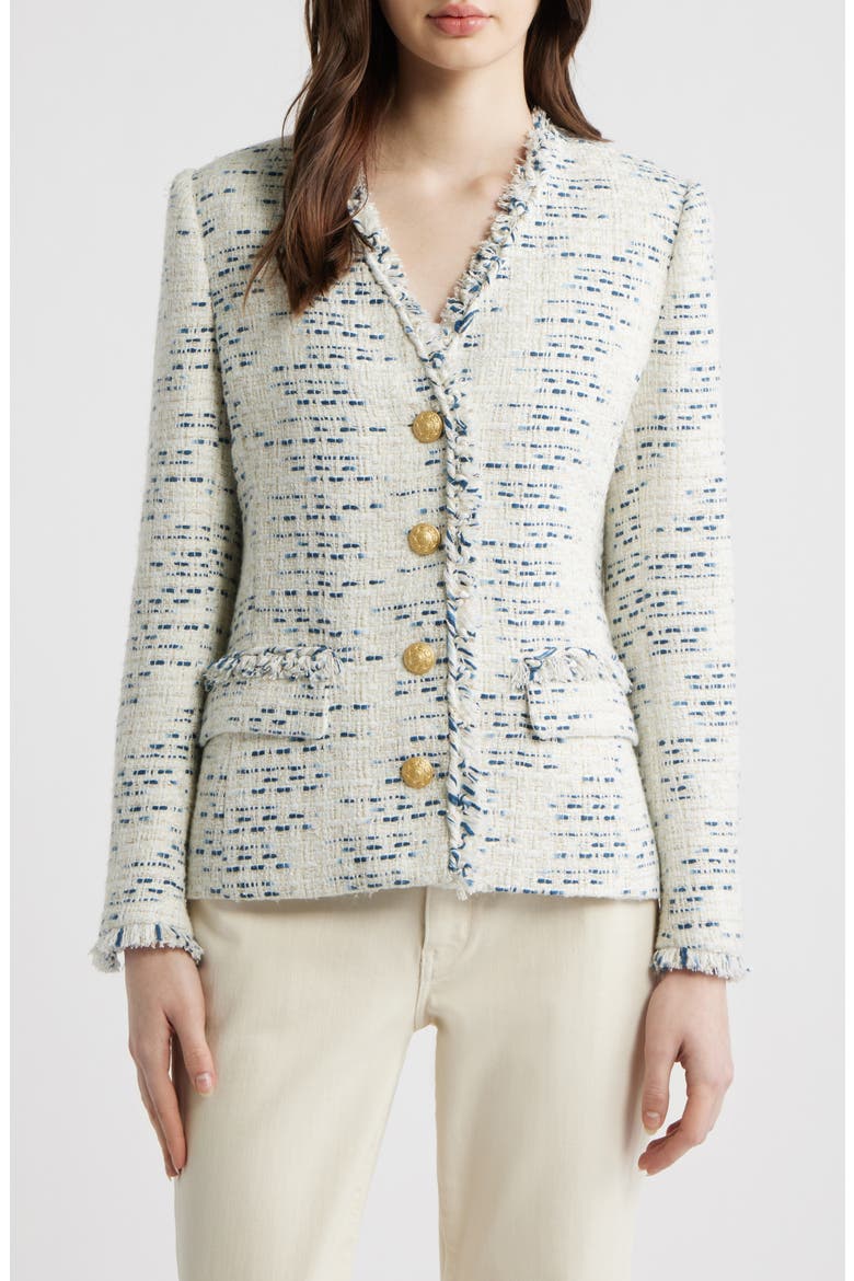 Sapphire Tweed Jacket, Alternate, color, BLUE MULTI