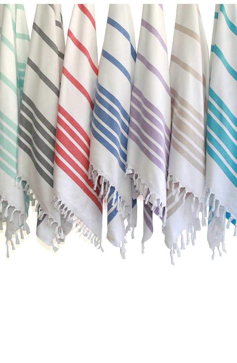 Linum Home Textiles 100% Turkish Cotton Herringbone Pestemal Beach Towel - Lilac & White, Main, color,