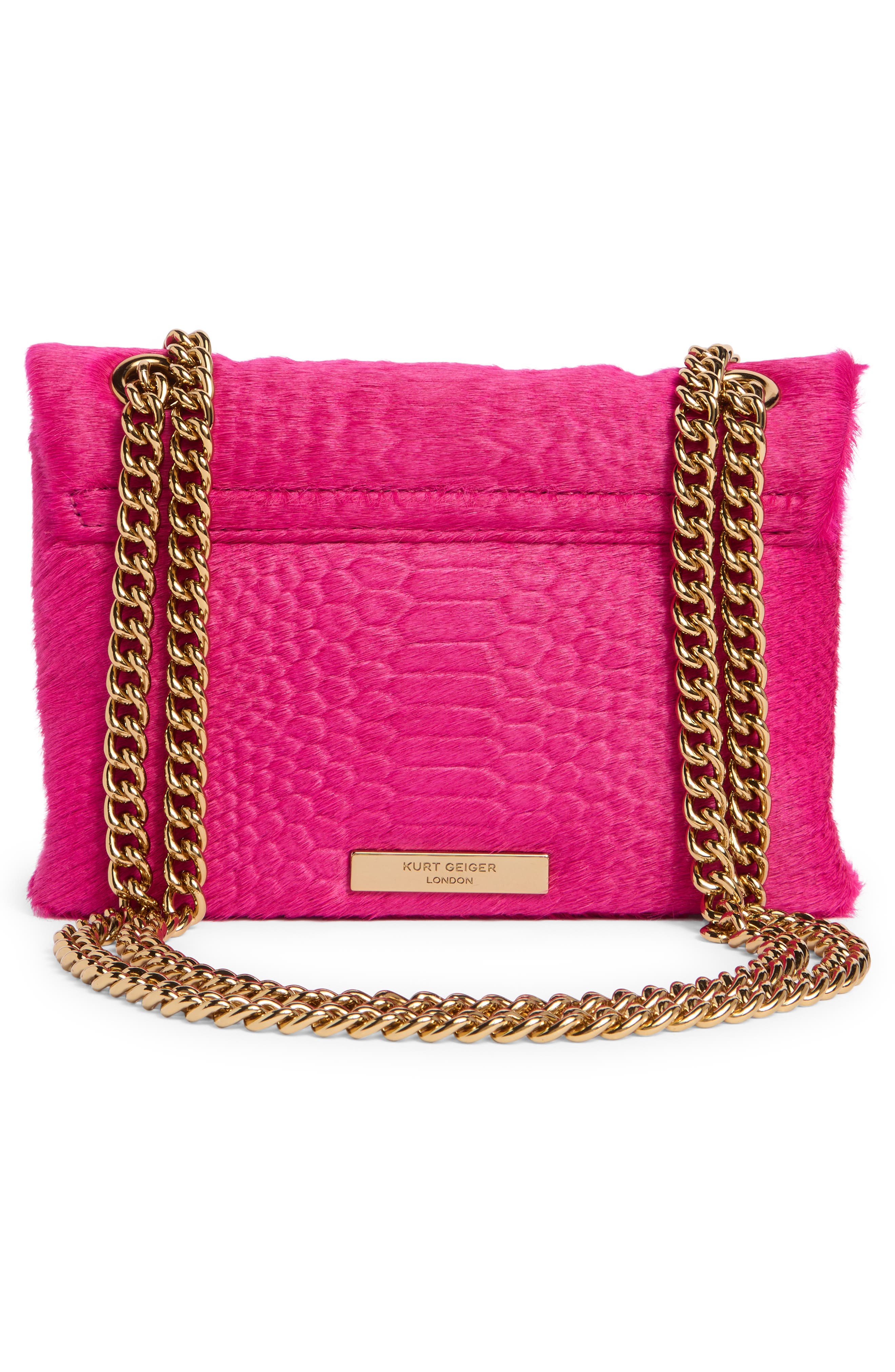 Kurt Geiger London Mini Kew Genuine Calf Hair Crossbody Bag, Alternate, color, Bright Pink