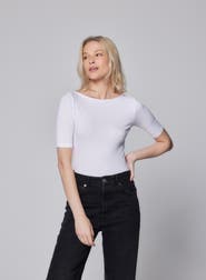 Majestic Filatures Soft Touch Elbow Sleeve Crewneck
