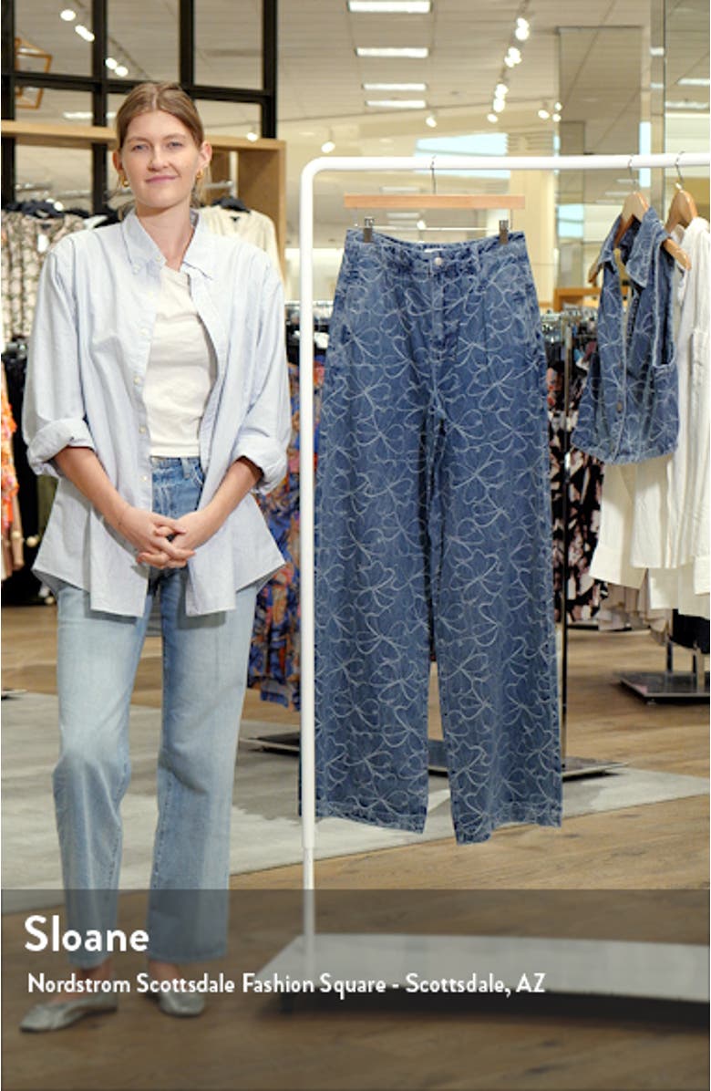 Adley Embroidered Wide Leg Jeans, sales video thumbnail