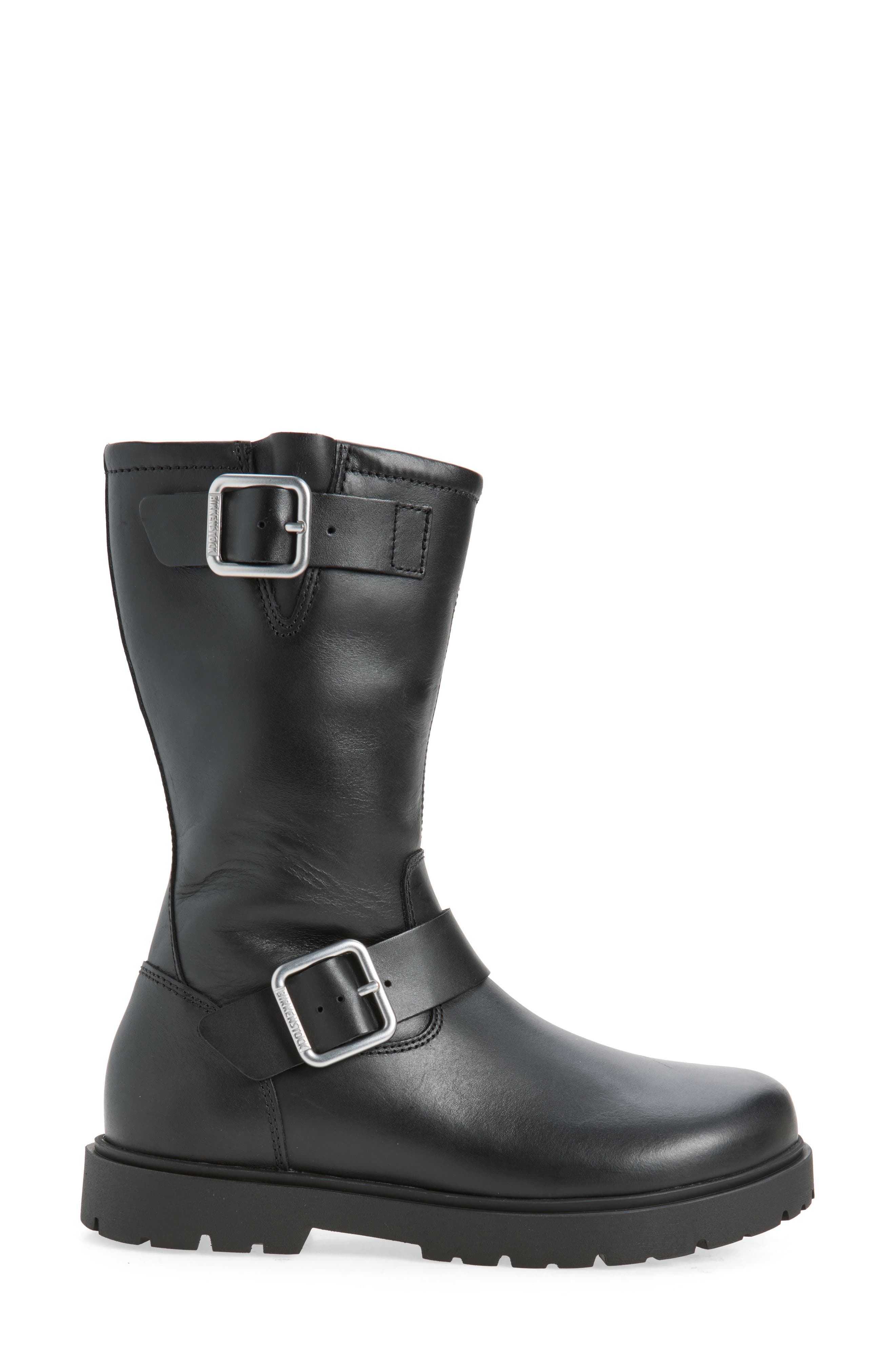 Highwood Buckle Mid Boot, Alternate, color, BLACK