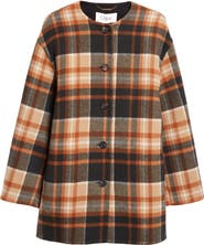 Chloé Check Double Face Wool & Silk Coat
