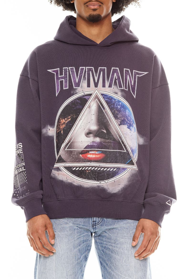 Human Cotton Graphic Hoodie, Main, color, PARACHUTE PURPLE