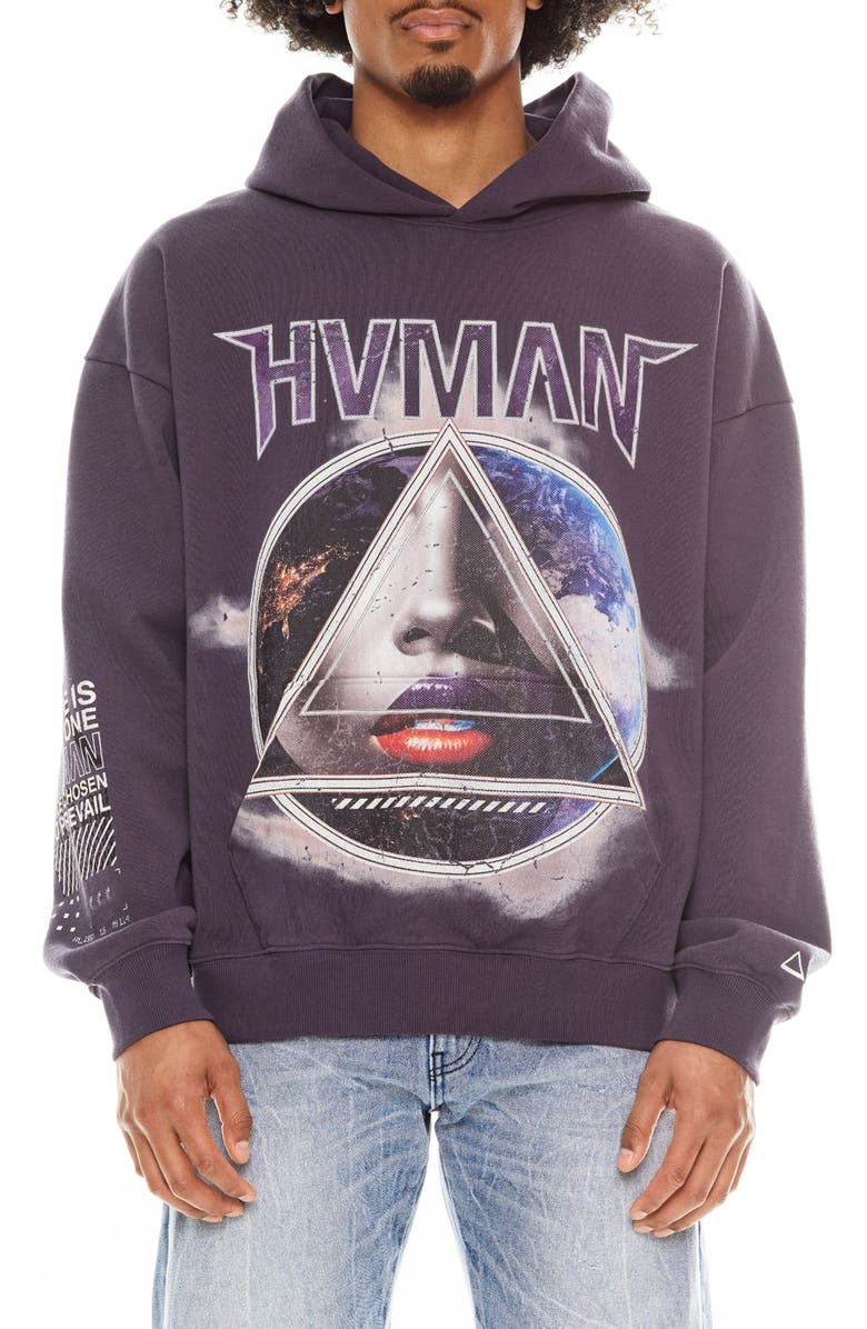 HVMAN Human Cotton Graphic Hoodie, Main, color, 