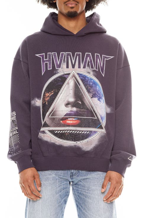 Human Cotton Graphic Hoodie