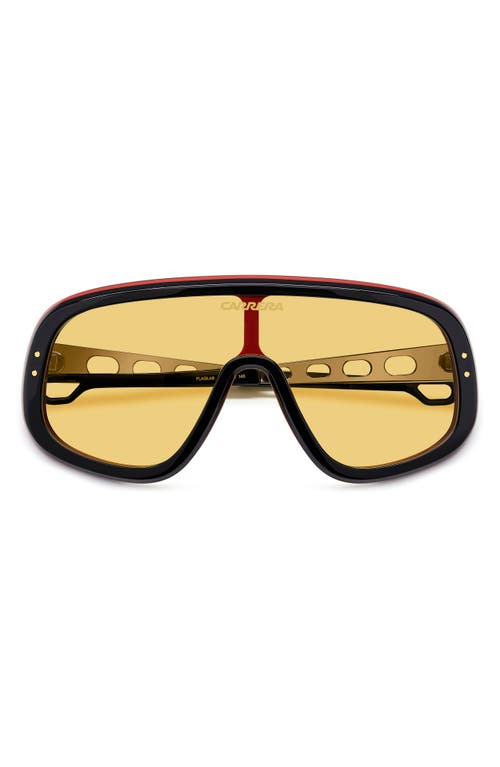 Carrera Eyewear 99mm FLAGLAB 17 99mm Shield Sunglasses in Black Red/Yellow 