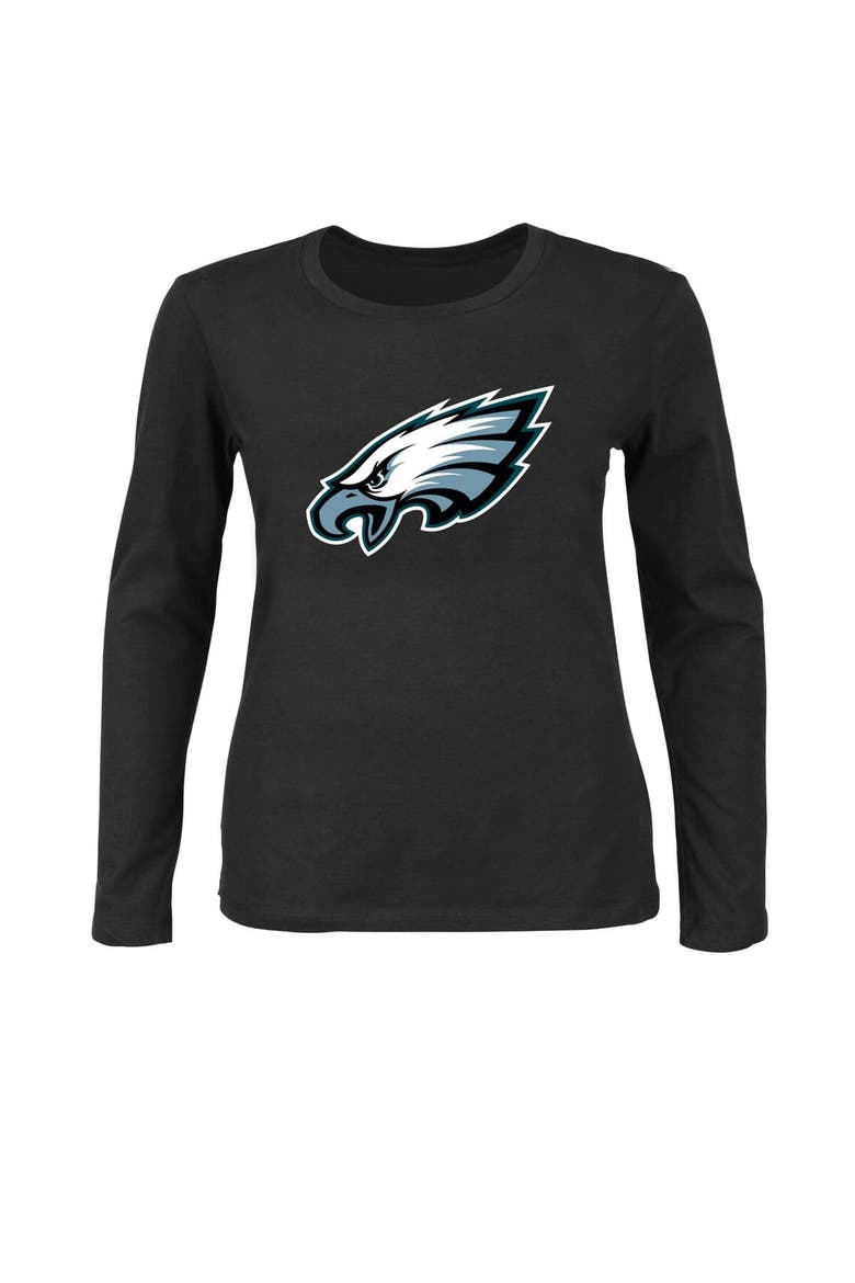 Women's Fanatics Black Philadelphia Eagles Plus Size Long Sleeve T-Shirt, Main, color, Black