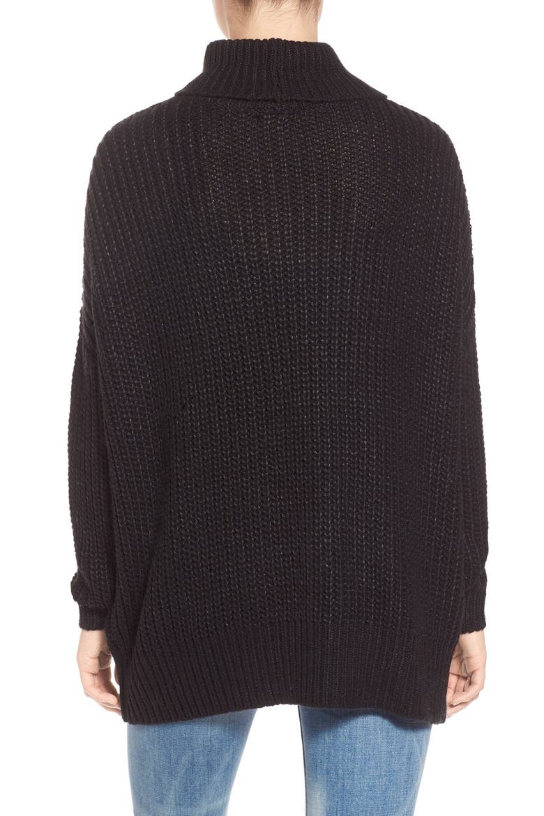 Oversize Turtleneck Sweater, Alternate, color, BLACK