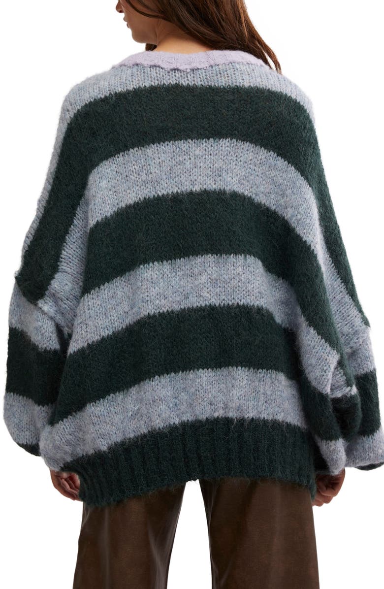 Free People Paris Stripe Oversize Alpaca & Wool Blend Sweater, Alternate, color, 
